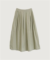 【予約販売】21Wシャツコール　タックスカート(カーキ-F)