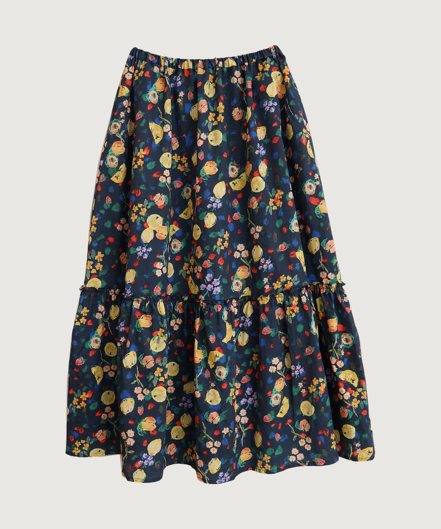 【予約販売】夏のフルーツプリント　ギャザースカート