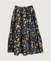 【予約販売】夏のフルーツプリント　ギャザースカート(コン-F)