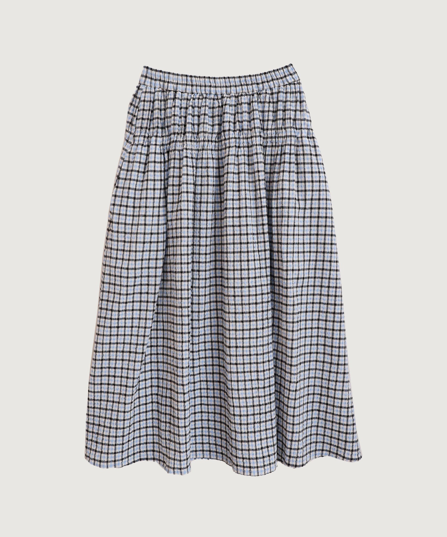 【予約販売】ちぢみギンガム　くしゅくしゅスカート