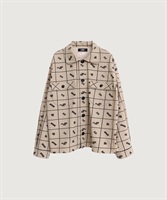 BLOCK TILE CHECK シャツ(ベージュ-F)