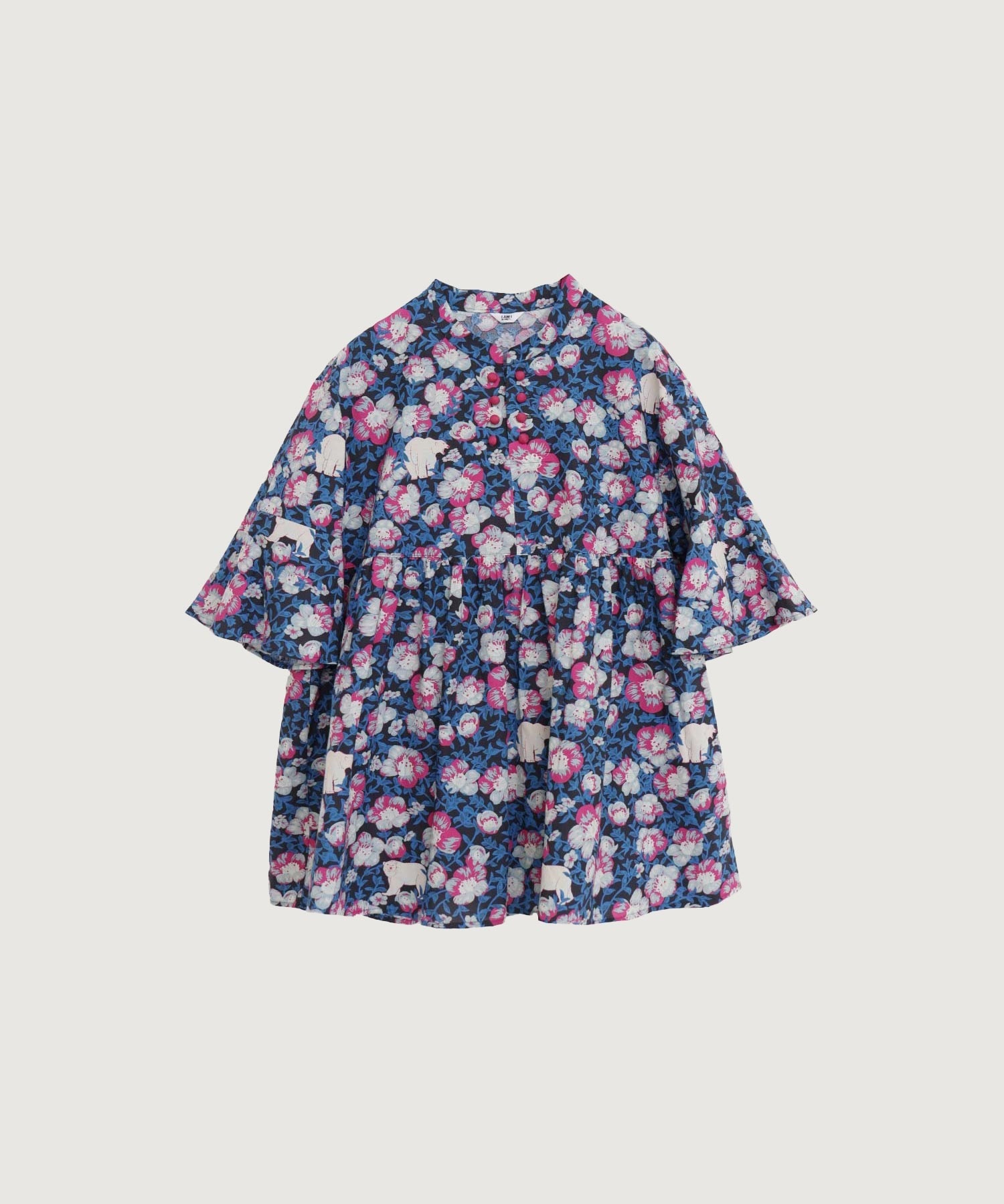 Arctic Flower スタンドカラーブラウス