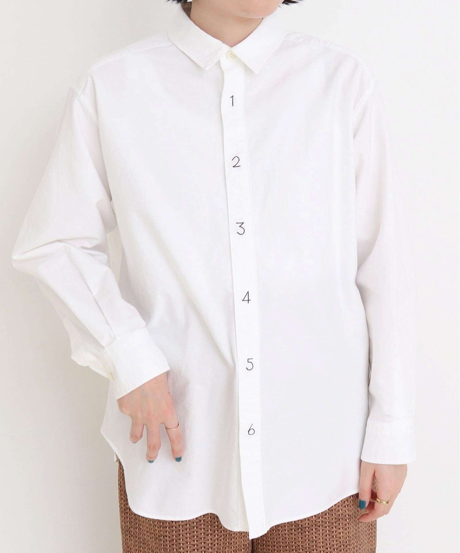 40/1 オックス  数字刺繍 長袖シャツ