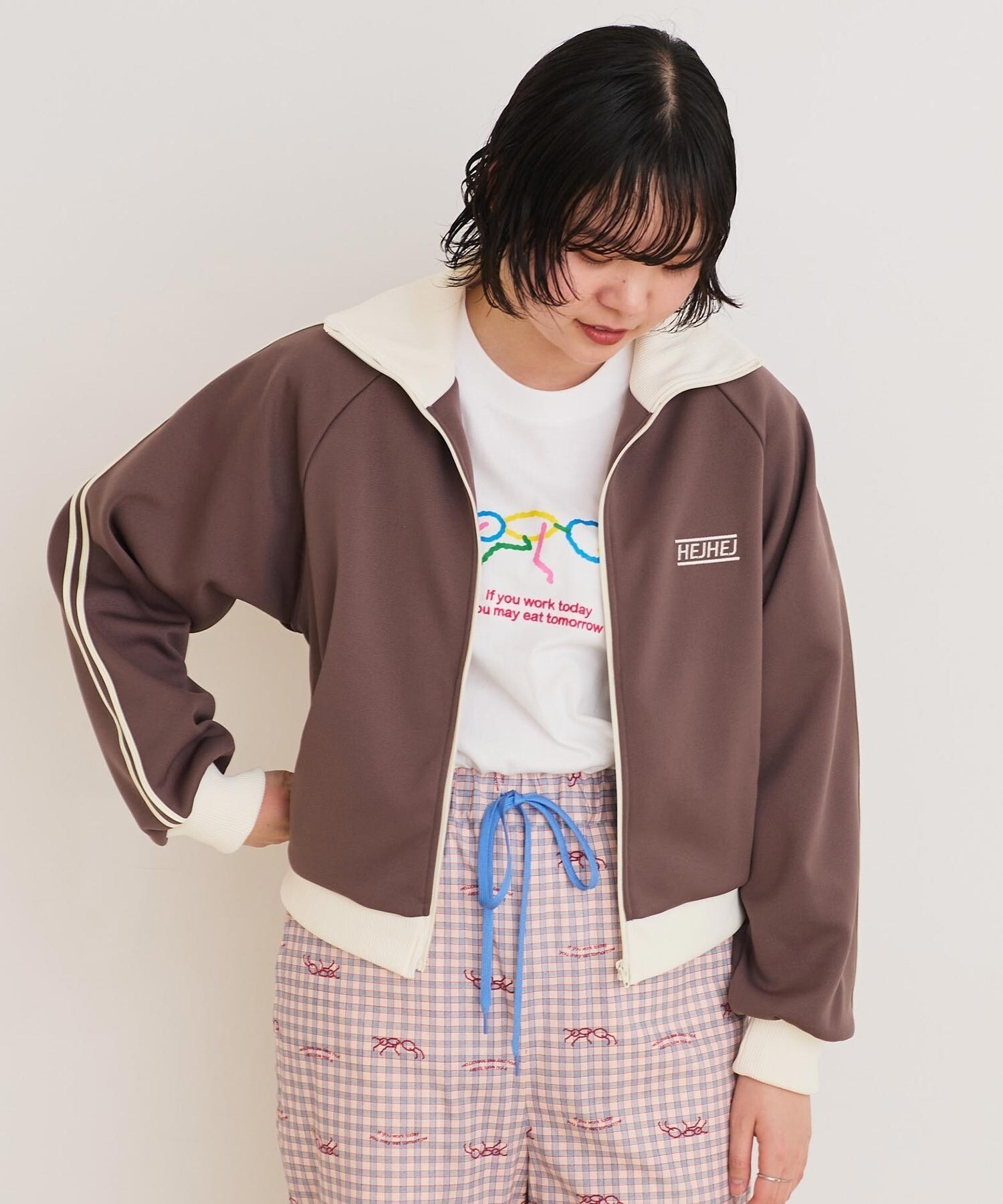 HEJ HEJ ジャージ ブルゾン(チャ-F)