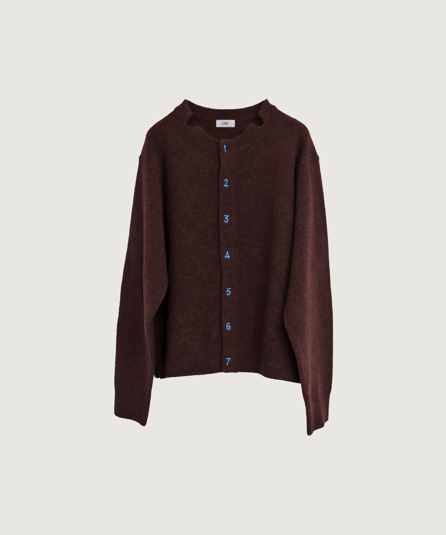 UPW数字刺繍クルーカーディガン