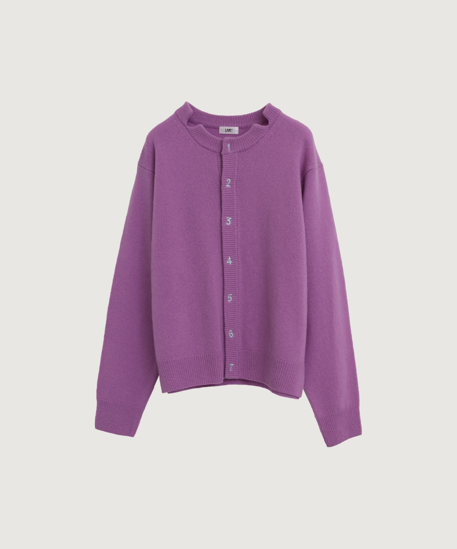 UPW数字刺繍クルーカーディガン