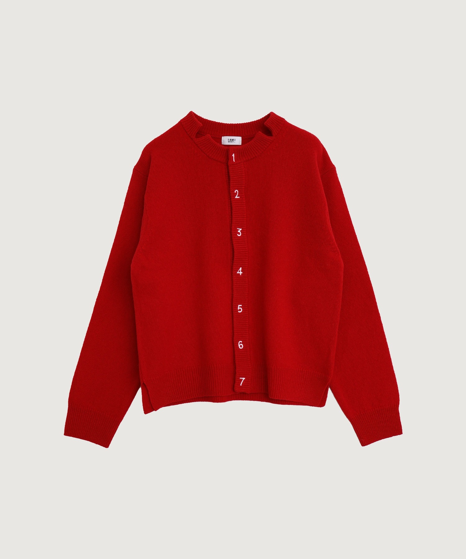 UPW数字刺繍クルーカーディガン