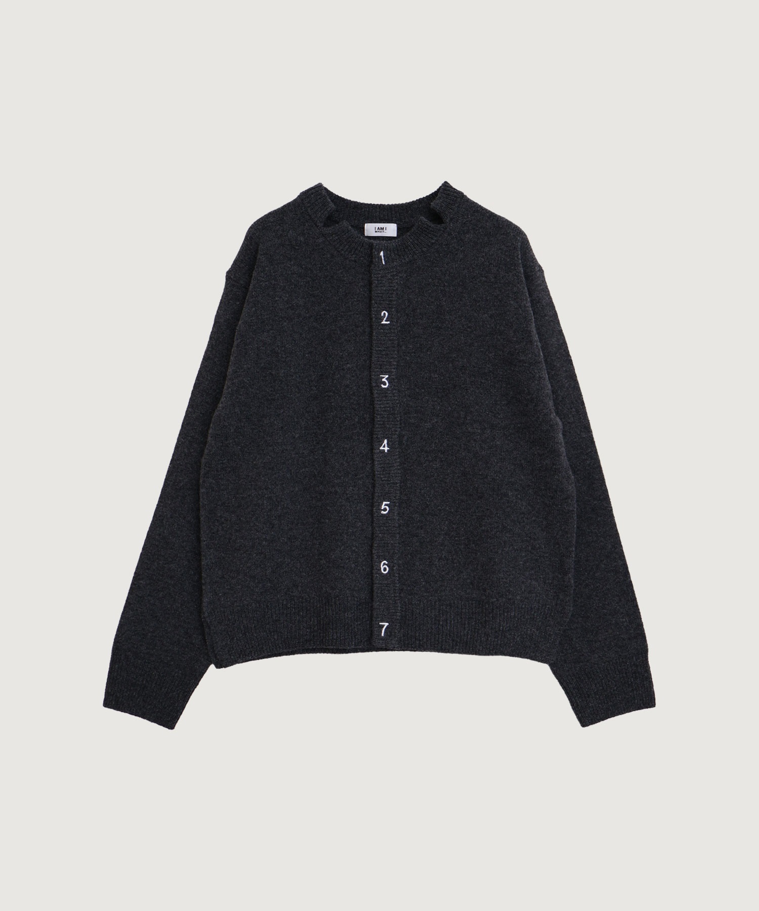 UPW数字刺繍クルーカーディガン