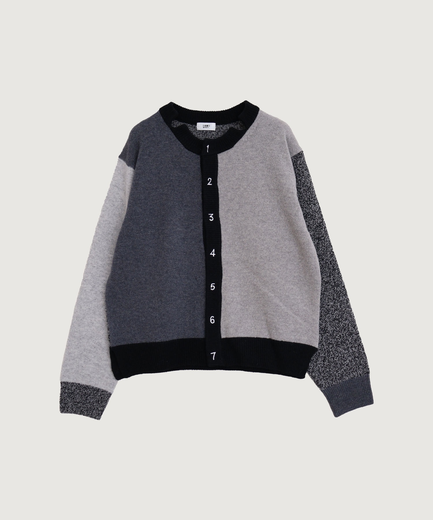 UPW数字刺繍クルーカーディガン