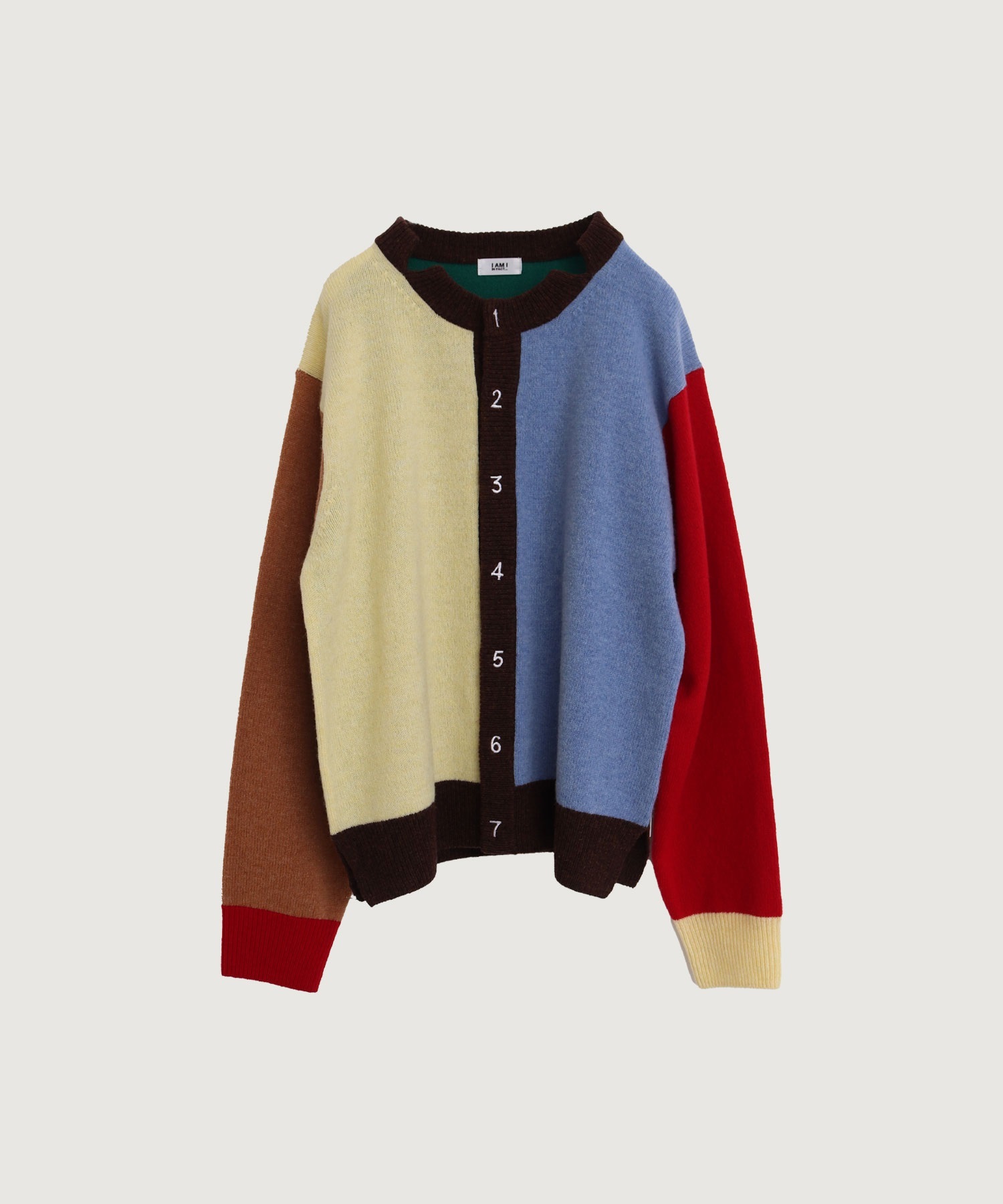 UPW数字刺繍クルーカーディガン