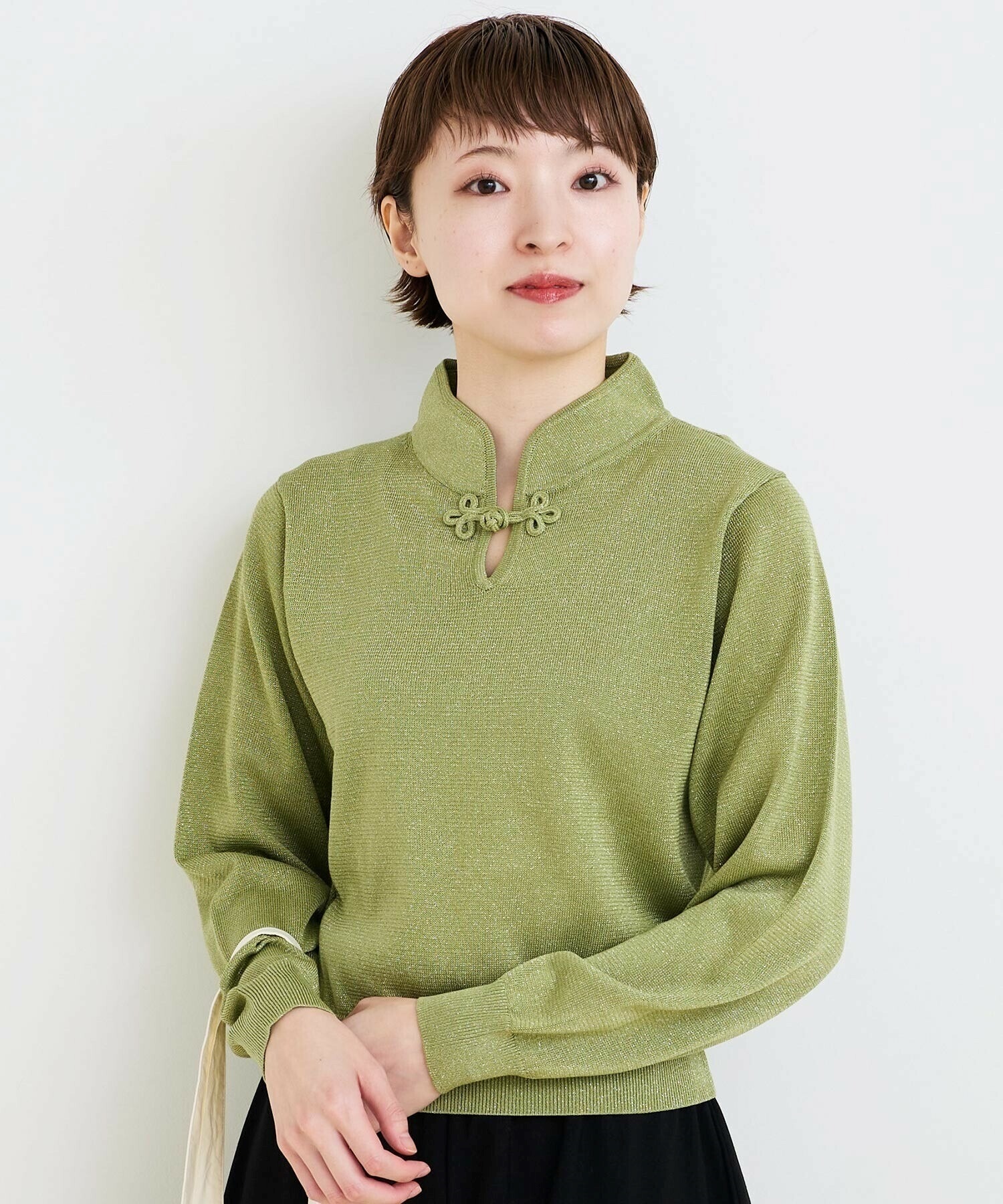 Metallic yarn 華釦プルオーバー