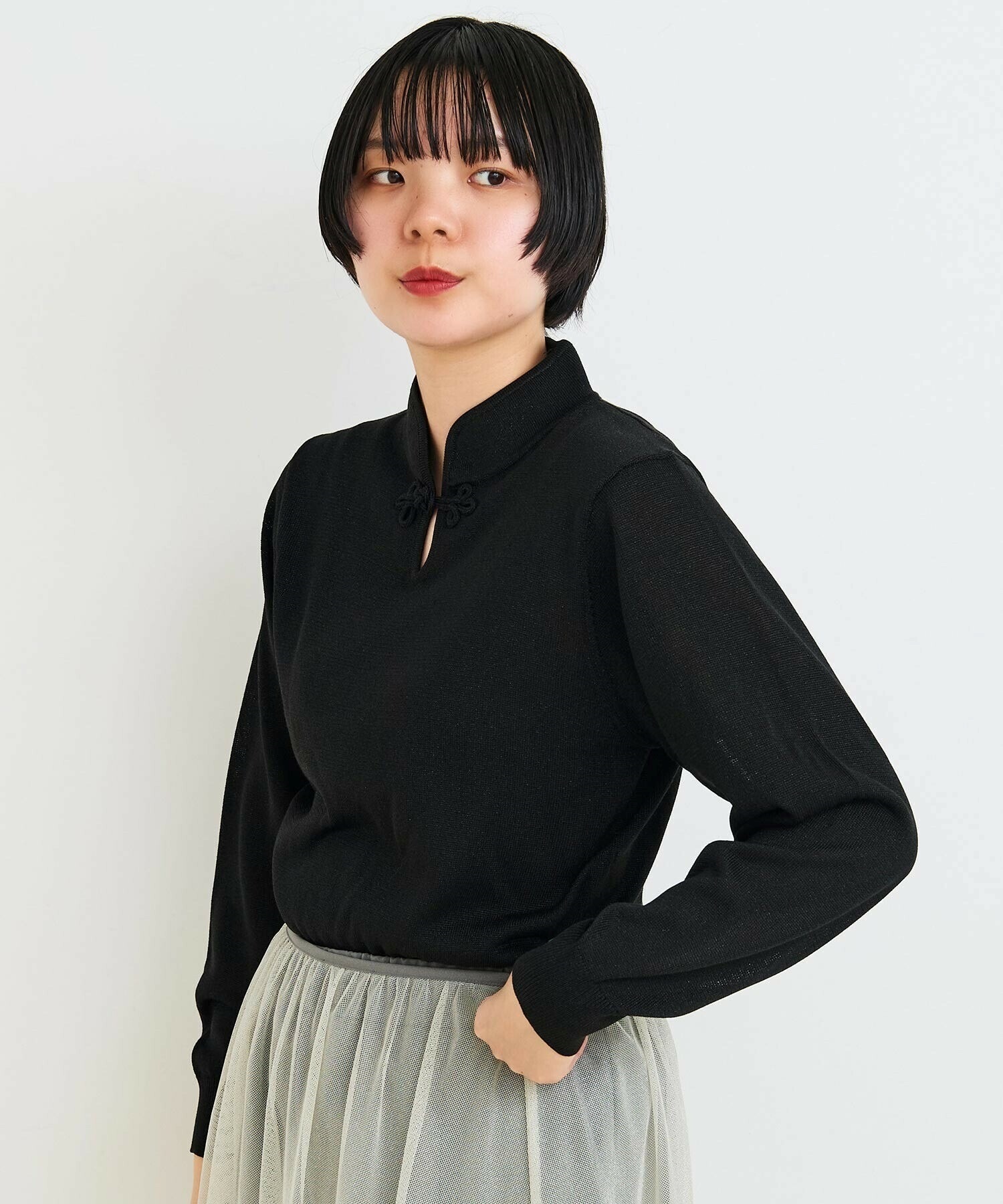 Metallic yarn 華釦プルオーバー
