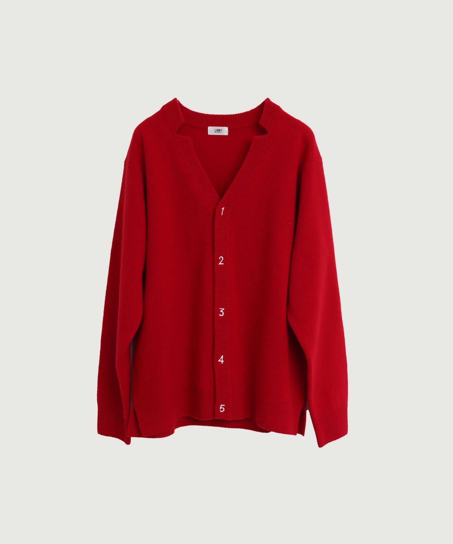 UPW数字刺繍Vカーディガン