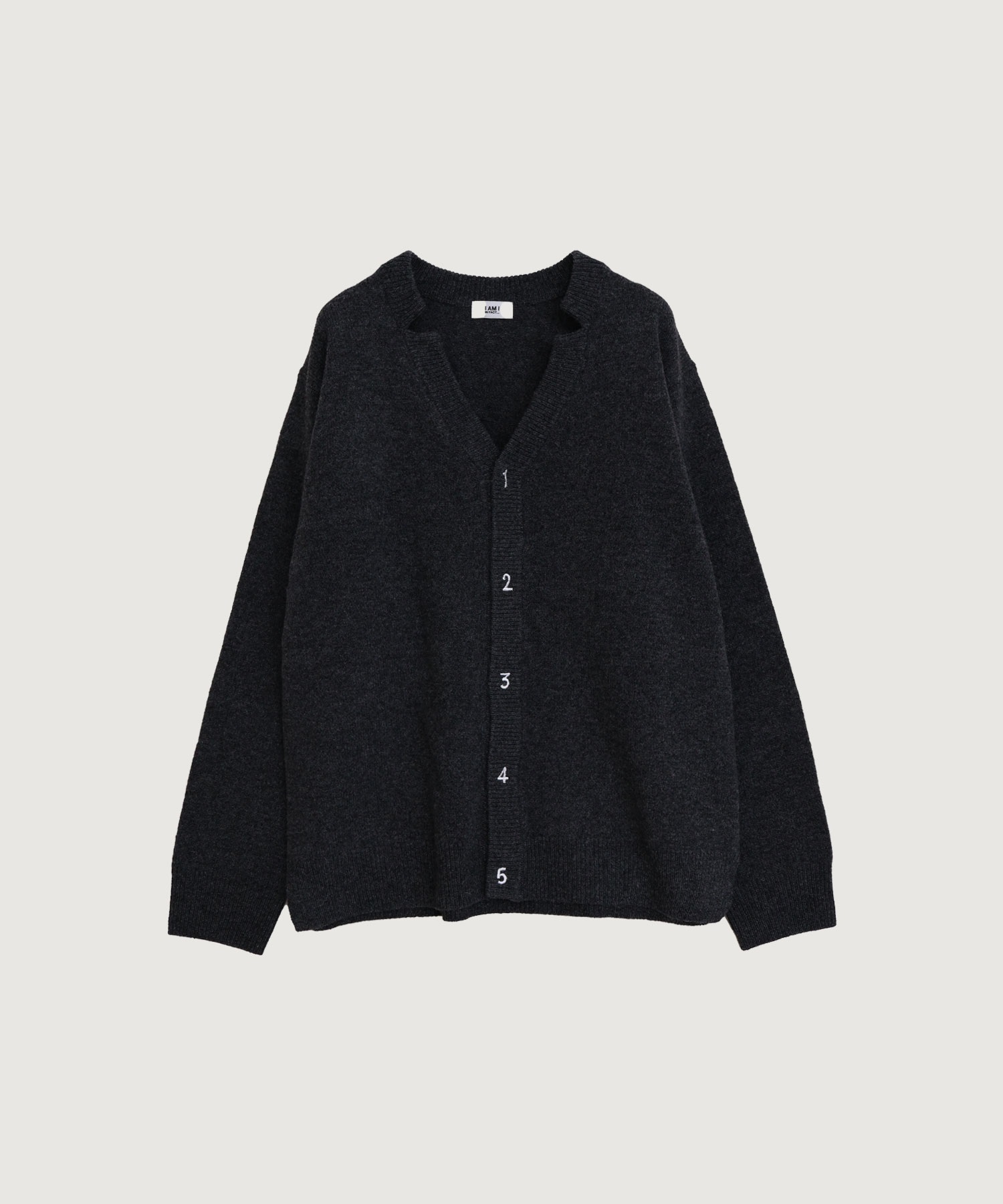 UPW数字刺繍Vカーディガン
