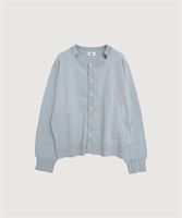 【予約販売】コットン数字刺繍　クルーカーディガン(グレー-F)