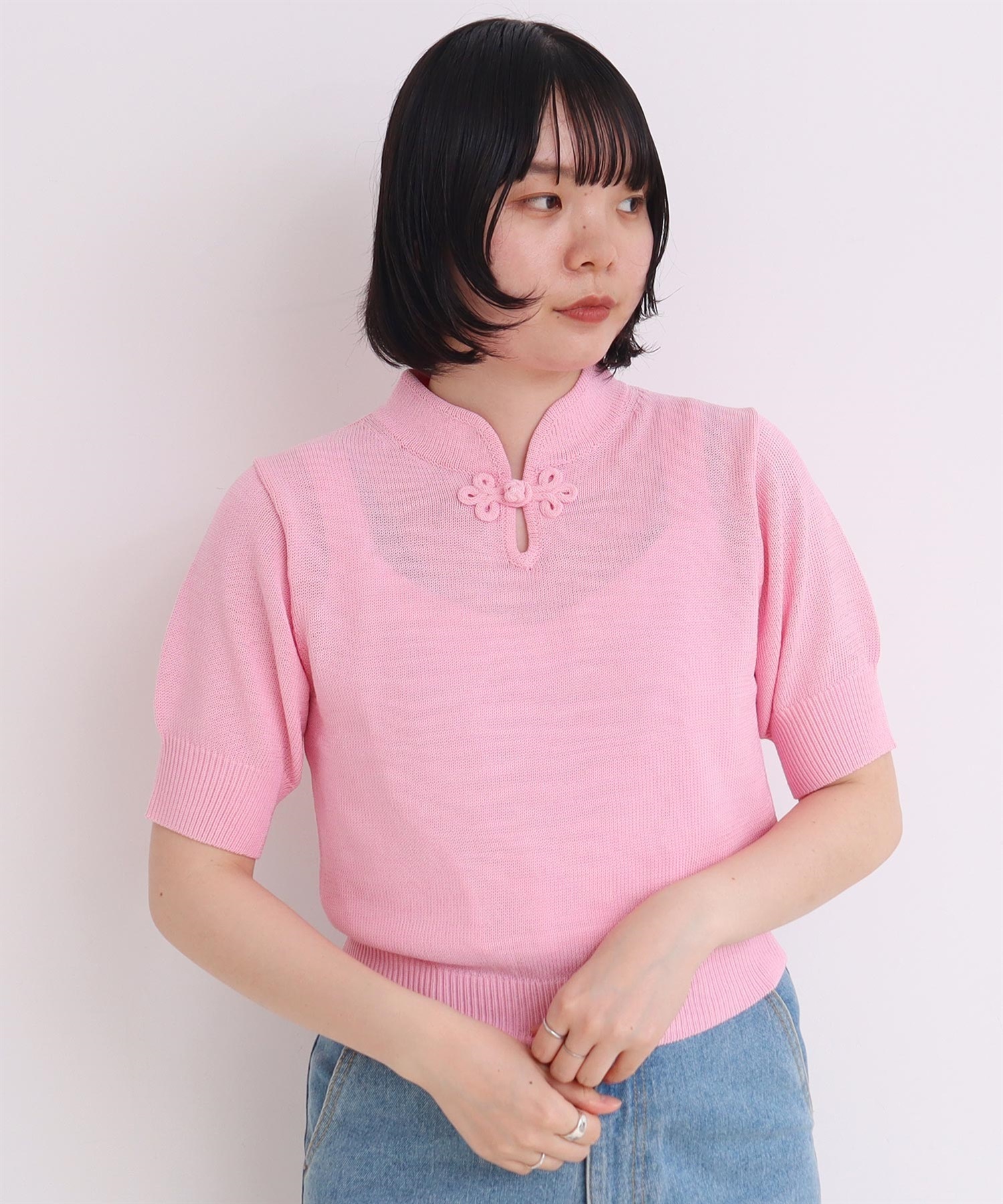 COTTON NYLON 華釦 半袖プルオーバー