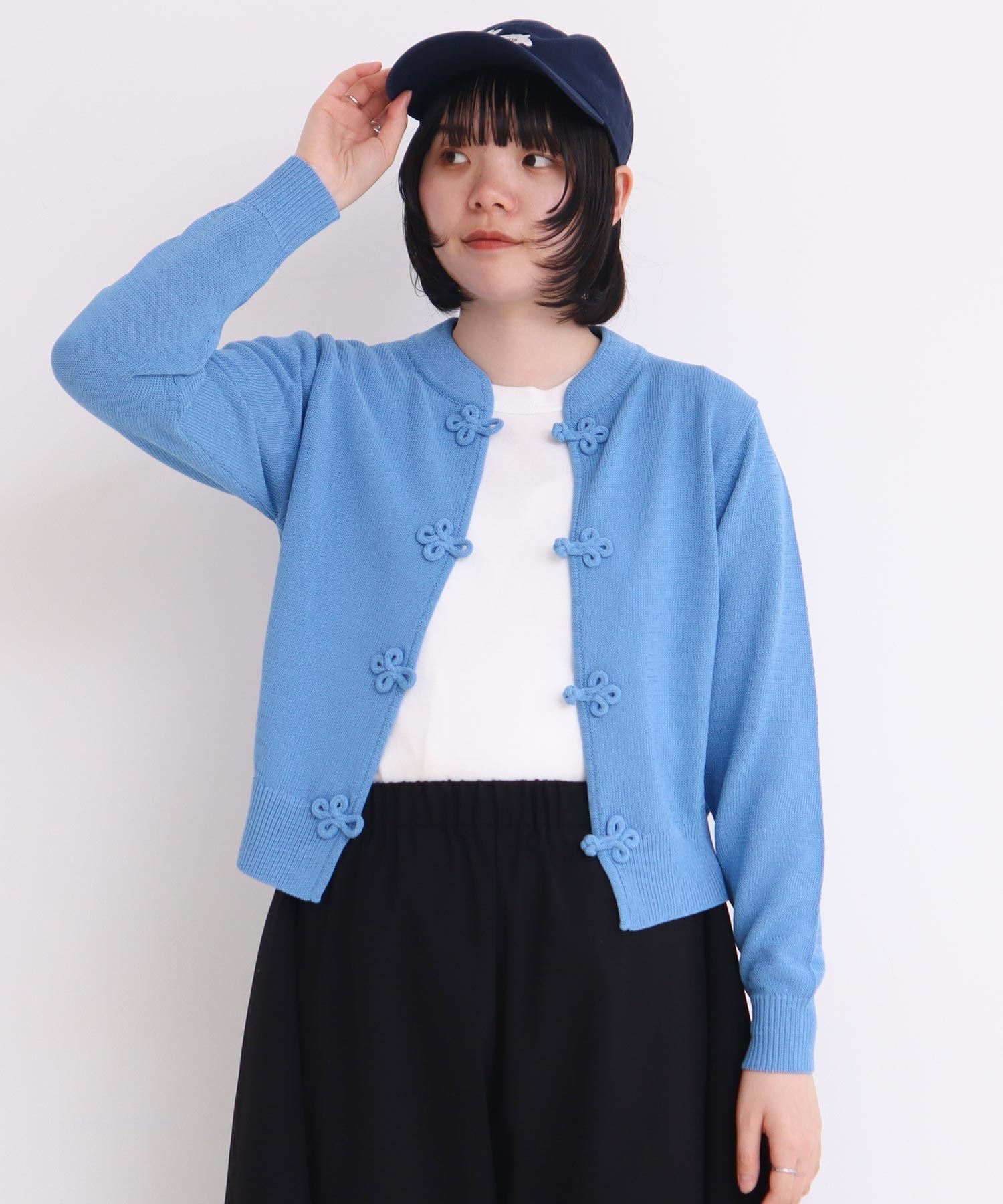 COTTON NYLON 華釦 カーディガン