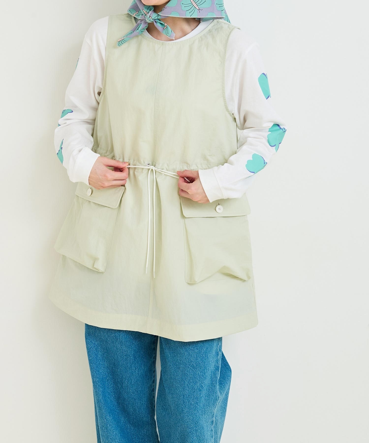 Nylon dyed tusser ミニワンピ