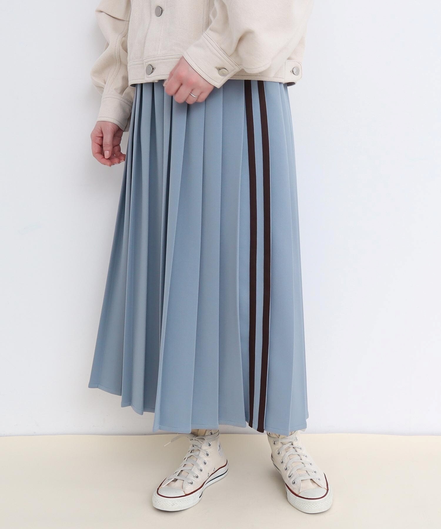 LINE Jersey pleats SKIRT