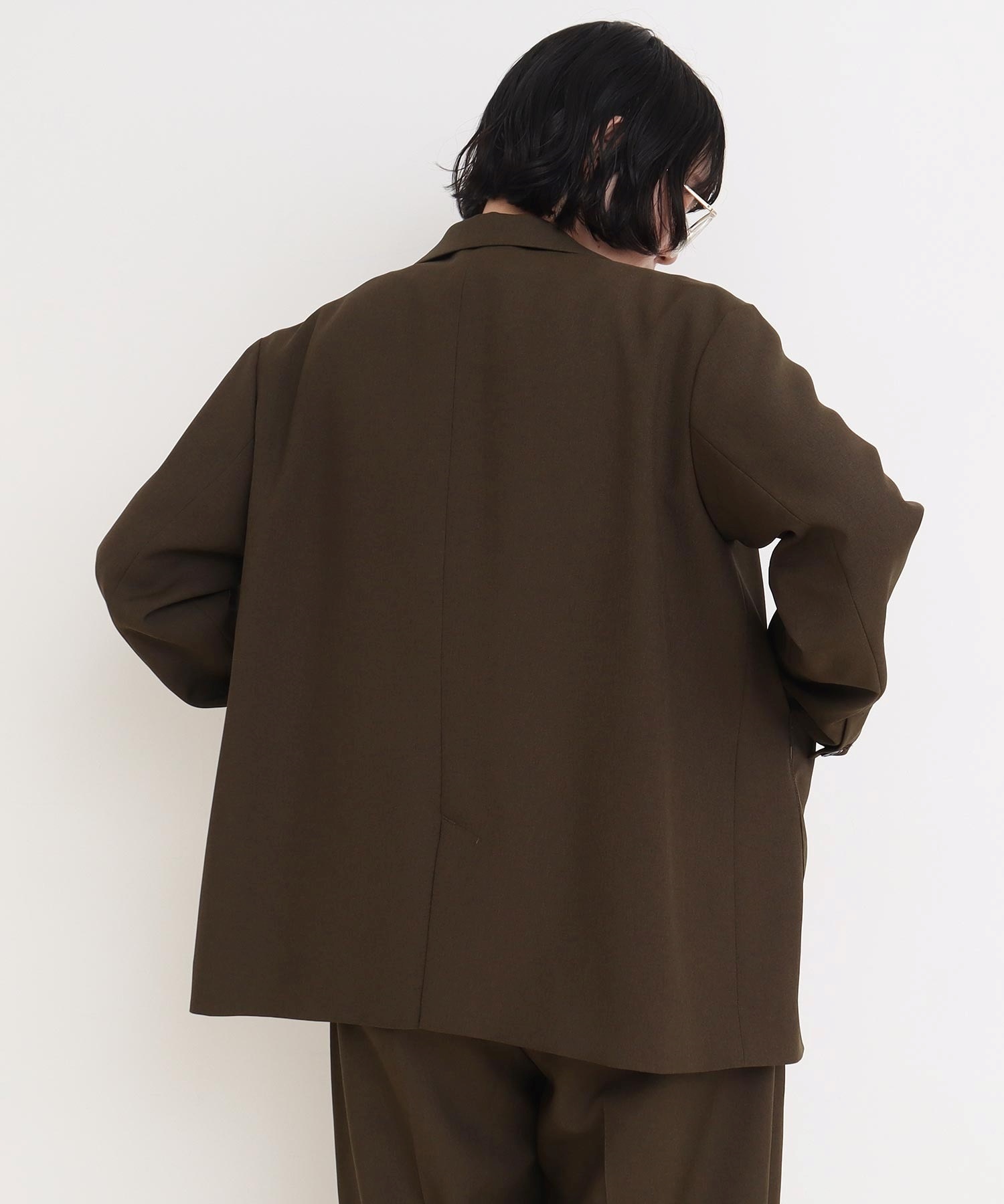 美品＊ブラミンク シルクコットンジャケット M~L デニム調 ゆったり 日本製 美品＊ブラミンク シルクコットンジャケット M~L デニム調